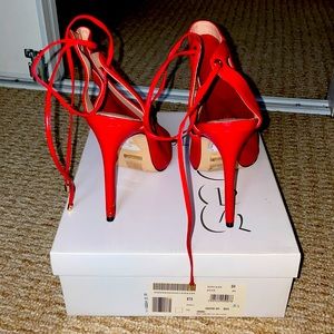 Lightly worn red booties